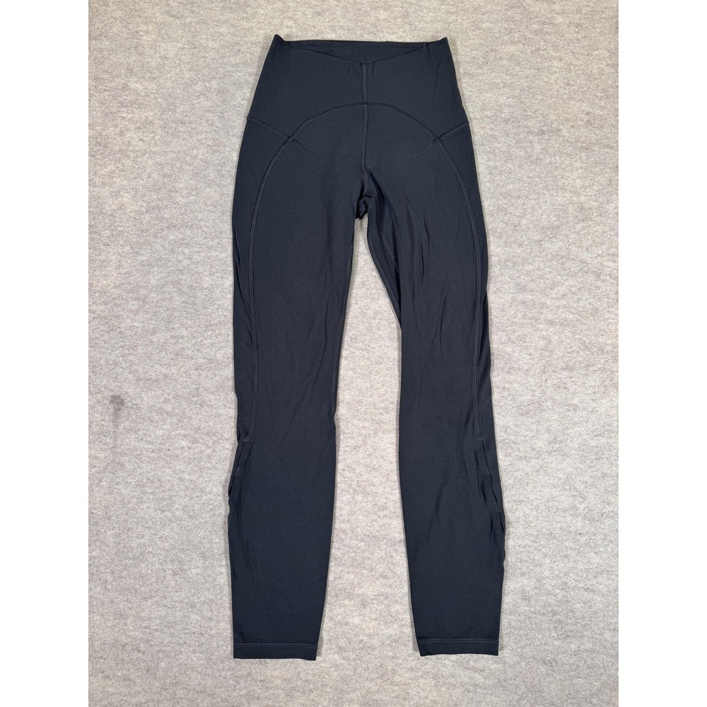 Lululemon Leggings Womens 4 Black High Rise Ankle Pockets‎ Yoga Athletic Gym